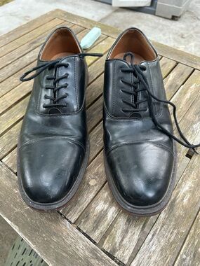 Goodfellow & Co Black Leather Cap-Toe Derby Shoes
